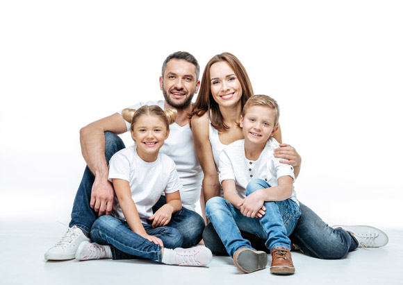 Family sitting in a pose with Health Insurance in Chilihowie